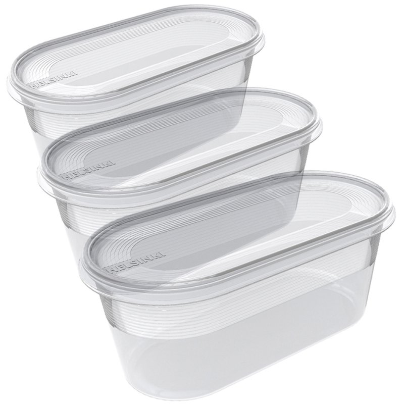 plast team boîtes de congélation Helsinki, 0,8 litre, transparent, lot de 3